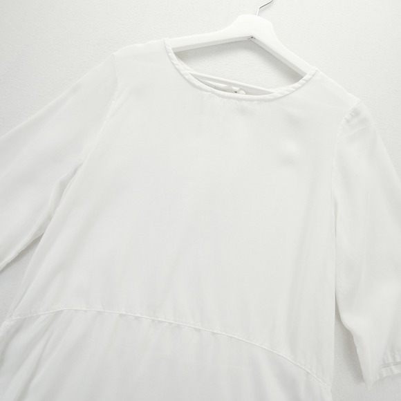 bryn Walker Tops - Bryn‎ Walker White Tencel Babydoll Tunic Top 3/4 Sleeve Made in USA Womens Small
